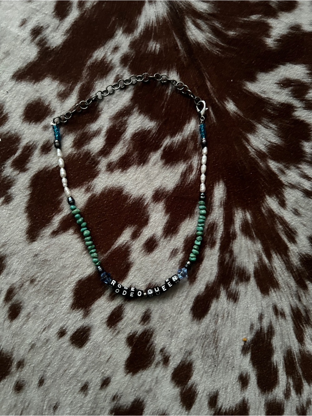 Beaded choker style necklace Rodeo Queen handmade brand new